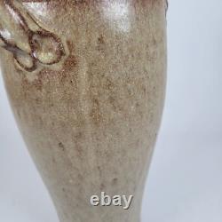 Vtg Richard Dick Lien Studio Pottery Vase Dual Handles Drip Glaze Signed 11.5