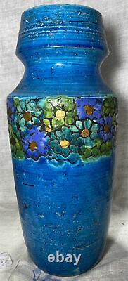 Vtg Rosenthal' Netter Italy Studio Bittosi Blue Gold Vase