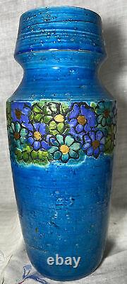 Vtg Rosenthal' Netter Italy Studio Bittosi Blue Gold Vase