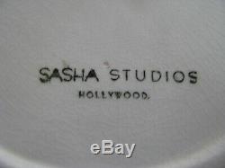 Vtg Sasha Studios Hollywood Large Covered Soup Tureen + 12 Dinosaur Gourd Cups