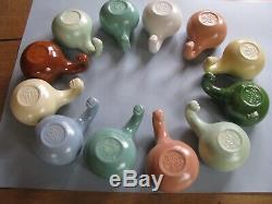 Vtg Sasha Studios Hollywood Large Covered Soup Tureen + 12 Dinosaur Gourd Cups