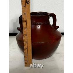 Vtg Signed Rose Williams Navajo Dine Pinon Pitch Pottery Vase Native American