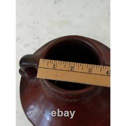 Vtg Signed Rose Williams Navajo Dine Pinon Pitch Pottery Vase Native American