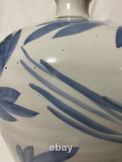 Vtg Simon Pearce Miranda Thomas Blue Birds Handpainted Studio Art Pottery Lamp