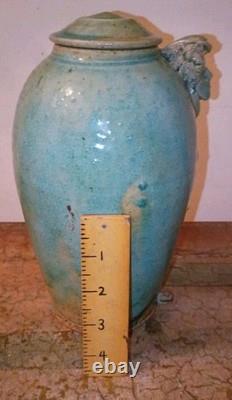 Vtg Sligo Urn Vase Jar Ireland Figural Studio Pottery Vase Signed Sligo Man