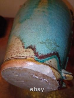 Vtg Sligo Urn Vase Jar Ireland Figural Studio Pottery Vase Signed Sligo Man