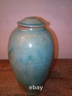 Vtg Sligo Urn Vase Jar Ireland Figural Studio Pottery Vase Signed Sligo Man