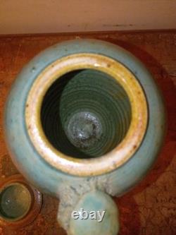 Vtg Sligo Urn Vase Jar Ireland Figural Studio Pottery Vase Signed Sligo Man