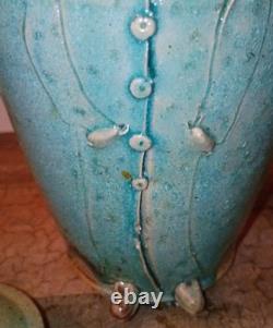Vtg Sligo Urn Vase Jar Ireland Figural Studio Pottery Vase Signed Sligo Man