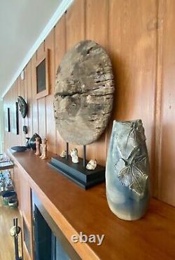 Vtg Studio Art Pottery MCM Mid Century Modern Brutalist Vessel Vase 1960's