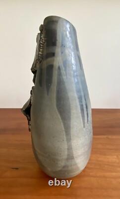 Vtg Studio Art Pottery MCM Mid Century Modern Brutalist Vessel Vase 1960's