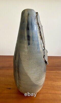 Vtg Studio Art Pottery MCM Mid Century Modern Brutalist Vessel Vase 1960's
