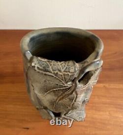 Vtg Studio Art Pottery MCM Mid Century Modern Brutalist Vessel Vase 1960's