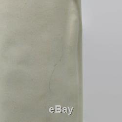 Vtg Studio Pottery Mid Century Minimalist Tall Organic Folded White Vase Signed