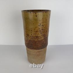 Vtg Studio Pottery Vase Ceramic Arts Calgary Canada Mid Century 10in