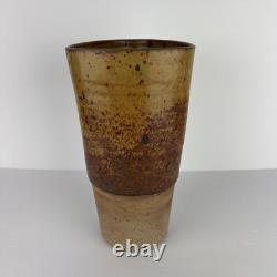 Vtg Studio Pottery Vase Ceramic Arts Calgary Canada Mid Century 10in