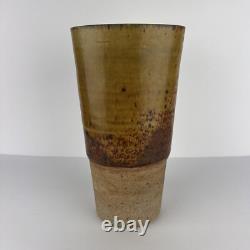 Vtg Studio Pottery Vase Ceramic Arts Calgary Canada Mid Century 10in