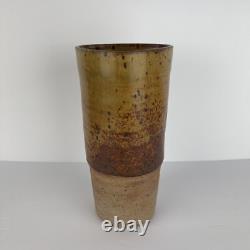 Vtg Studio Pottery Vase Ceramic Arts Calgary Canada Mid Century 10in