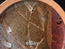 Vtg Studio Stoneware Pottery Ceramic Charger Plate Modernist Glaze Signed 18.5