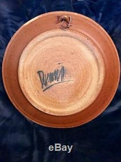 Vtg Studio Stoneware Pottery Ceramic Charger Plate Modernist Glaze Signed 18.5