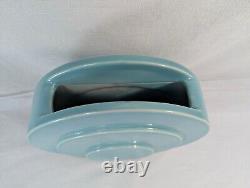 Vtg TAC Trenton Potteries Turquoise Blue Art Deco Circlet Vase G McStay Jackson