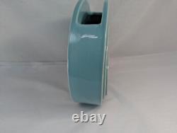Vtg TAC Trenton Potteries Turquoise Blue Art Deco Circlet Vase G McStay Jackson