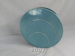 Vtg TAC Trenton Potteries Turquoise Blue Art Deco Circlet Vase G McStay Jackson