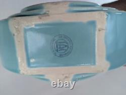 Vtg TAC Trenton Potteries Turquoise Blue Art Deco Circlet Vase G McStay Jackson