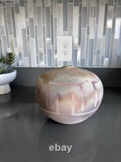 Vtg earth Tone RakuVase Studio Art Pottery Matte Glaze Nicholas Bernard 88