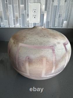 Vtg earth Tone RakuVase Studio Art Pottery Matte Glaze Nicholas Bernard 88