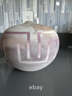 Vtg earth Tone RakuVase Studio Art Pottery Matte Glaze Nicholas Bernard 88