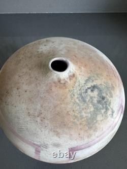 Vtg earth Tone RakuVase Studio Art Pottery Matte Glaze Nicholas Bernard 88