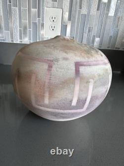 Vtg earth Tone RakuVase Studio Art Pottery Matte Glaze Nicholas Bernard 88