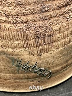 Vtg studio pottery stoneware Woman Head Is Lid signed L Hutchison