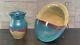 Walt Glass Studio Pottery Water Pitcher And Texas Sunset Bowl 1991 Signed Vtg