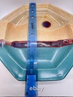 Walt Glass Texas Sunset Signed Pottery 5 Piece Plate Set Vintage Studio Art 1991