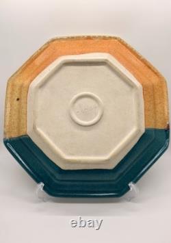 Walt Glass Texas Sunset Signed Pottery 5 Piece Plate Set Vintage Studio Art 1991