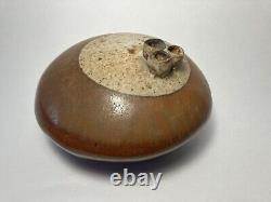 Warren Hullow Signed Vintage Mid Century Modern 3 Spout Weed Pottery Pot Signed