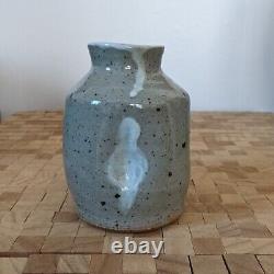 Warren MacKenzie Celadon Squared Lobed Bottle Vase Studio Art Pottery Vintage