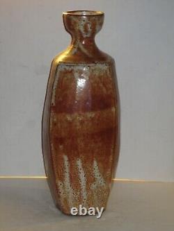 Warren Mackenzie Large 17 1/2 Inch Shino Glaze Pottery Vase, Marked