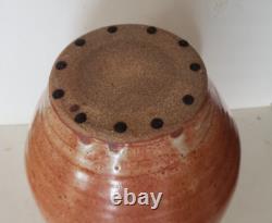Warren Mackenzie Large Vintage Studio Stoneware Pottery Vase With Paddled Design