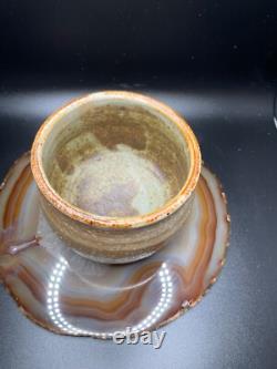 Warren Mackenzie Studio Stoneware Pottery Bowl SIGNED Shino Glaze 4 diameter