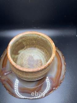 Warren Mackenzie Studio Stoneware Pottery Bowl SIGNED Shino Glaze 4 diameter