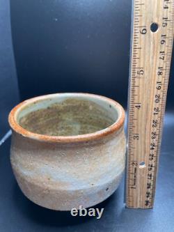 Warren Mackenzie Studio Stoneware Pottery Bowl SIGNED Shino Glaze 4 diameter