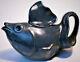 Wayne Shadburne Vintage 1991 Studio Art Pottery Stoneware Fish Tea Pot Signed