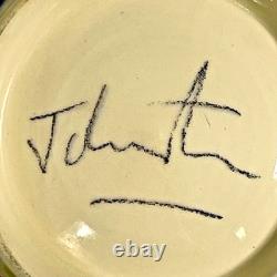 Wendy Johnston Signed Studio Pottery Bowl Abstract Art Glazed Canada 7.25 VTG