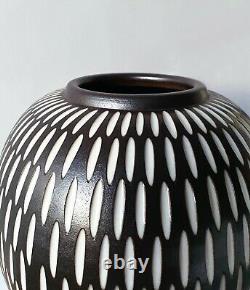 Wilhelm & Elly Kuch ceramic vase sgraffito West Germany vintage MCM studio WGP