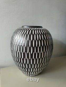 Wilhelm & Elly Kuch ceramic vase sgraffito West Germany vintage MCM studio WGP