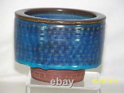 Wilhelm Kage Listed Master Ceramist Farsta Hand Crafted Rare Glaze Stem BaseBowl