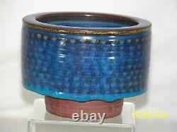 Wilhelm Kage Listed Master Ceramist Farsta Hand Crafted Rare Glaze Stem BaseBowl